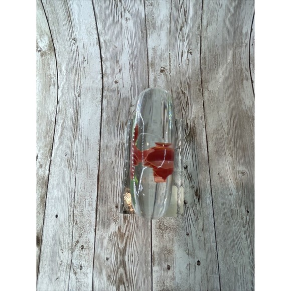 Vintage Rolf Wald Reverse Carved Acrylic Paperweight 3D Rose Lucite Flower - Picture 6 of 12